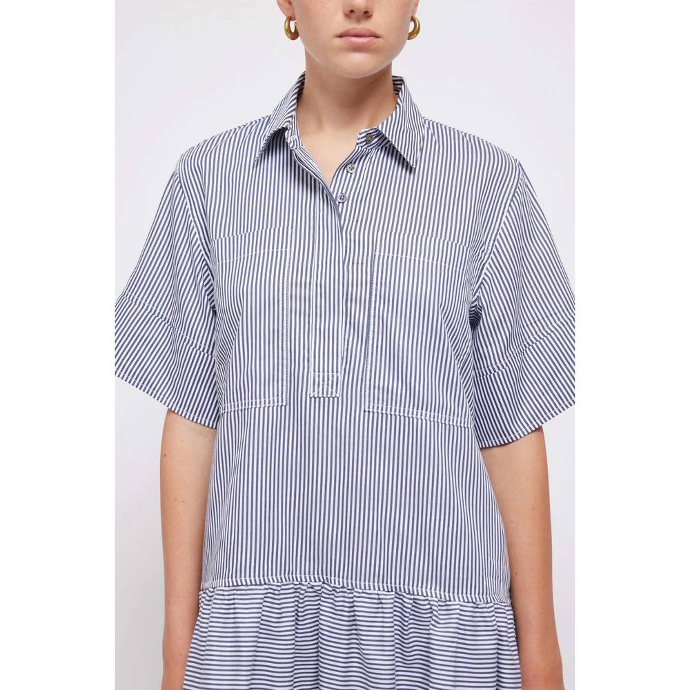 NEW JONATHAN SIMKHAI cris shirt dress in midnight stripe - Picture 4 of 4